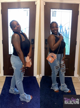 Load image into Gallery viewer, Cut em up Bell bottom jeans
