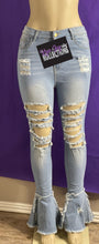 Load image into Gallery viewer, Cut em up Bell bottom jeans
